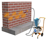 Waterproofing masonry walls against capillary moisture, pressure injection